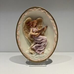 Seraphim Classic Wall Plaque 7.5" Angel Lydia Winged Poet 1996 By Roman A3783